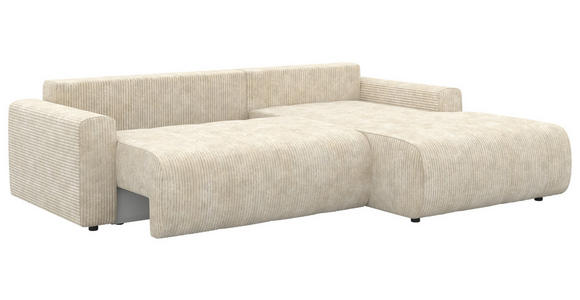 ECKSOFA in Webstoff Naturfarben  - Schwarz/Naturfarben, KONVENTIONELL, Kunststoff/Textil (270/192cm) - Carryhome
