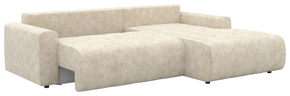 ECKSOFA Naturfarben Webstoff  - Schwarz/Naturfarben, KONVENTIONELL, Kunststoff/Textil (270/192cm) - Carryhome