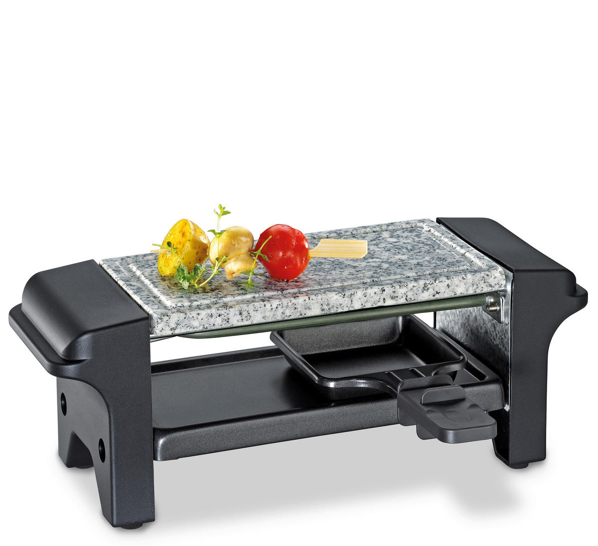 RACLETTE-GRILL TWIN  - Schwarz, Basics, Kunststoff/Stein (31/10/11cm) - KÜCHENPROFI