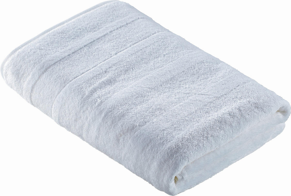 DUSCHTUCH Noblesse Uni 80/160 cm  - Weiß, Basics, Textil (80/160cm) - Cawoe