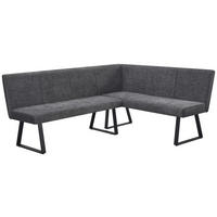 ECKBANK 190/152 cm Webstoff, Mikrofaser Grau, Schwarz   - Schwarz/Grau, KONVENTIONELL, Textil/Metall (190/152cm) - Carryhome