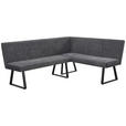 ECKBANK 190/152 cm Webstoff, Mikrofaser Grau, Schwarz   - Schwarz/Grau, KONVENTIONELL, Textil/Metall (190/152cm) - Carryhome