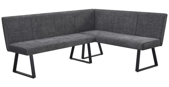 ECKBANK 190/152 cm Webstoff, Mikrofaser Grau, Schwarz   - Schwarz/Grau, KONVENTIONELL, Textil/Metall (190/152cm) - Carryhome