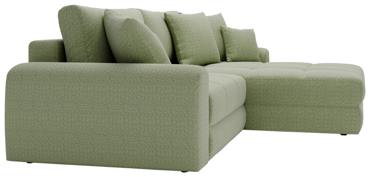 ECKSOFA LORSON Grün Struktur  - Schwarz/Grün, Design, Kunststoff/Textil (290/208cm) - Livetastic