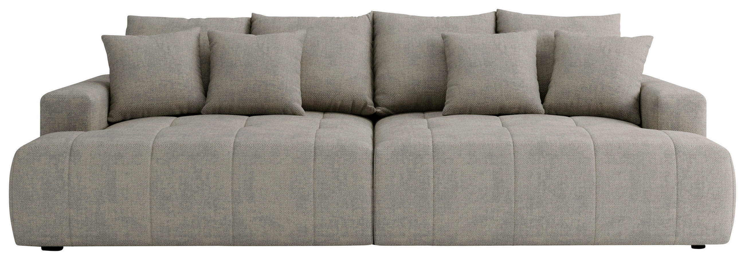 BIGSOFA ADELE in Chenille Grau  - Schwarz/Grau, Design, Kunststoff/Textil (270/85/136cm) - Livetastic