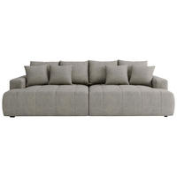 BIGSOFA ADELE in Chenille Grau  - Schwarz/Grau, Design, Kunststoff/Textil (270/85/136cm) - Livetastic