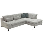 ECKSOFA in Chenille Blau, Grau  - Blau/Schwarz, KONVENTIONELL, Textil/Metall (281/200cm) - Carryhome