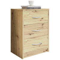 NOČNÝ STOLÍK, farba duba, 38,5/54/28,2 cm - čierna/sivá, Basics, kompozitné drevo/plast (38,5/54/28,2cm) - Carryhome