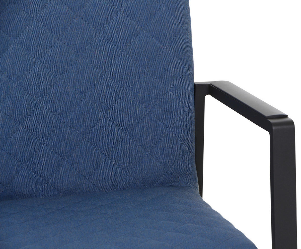 STAPELSESSEL Aluminium Anthrazit, Blau  - Blau/Anthrazit, Design, Textil/Metall (62,5/88/58cm)