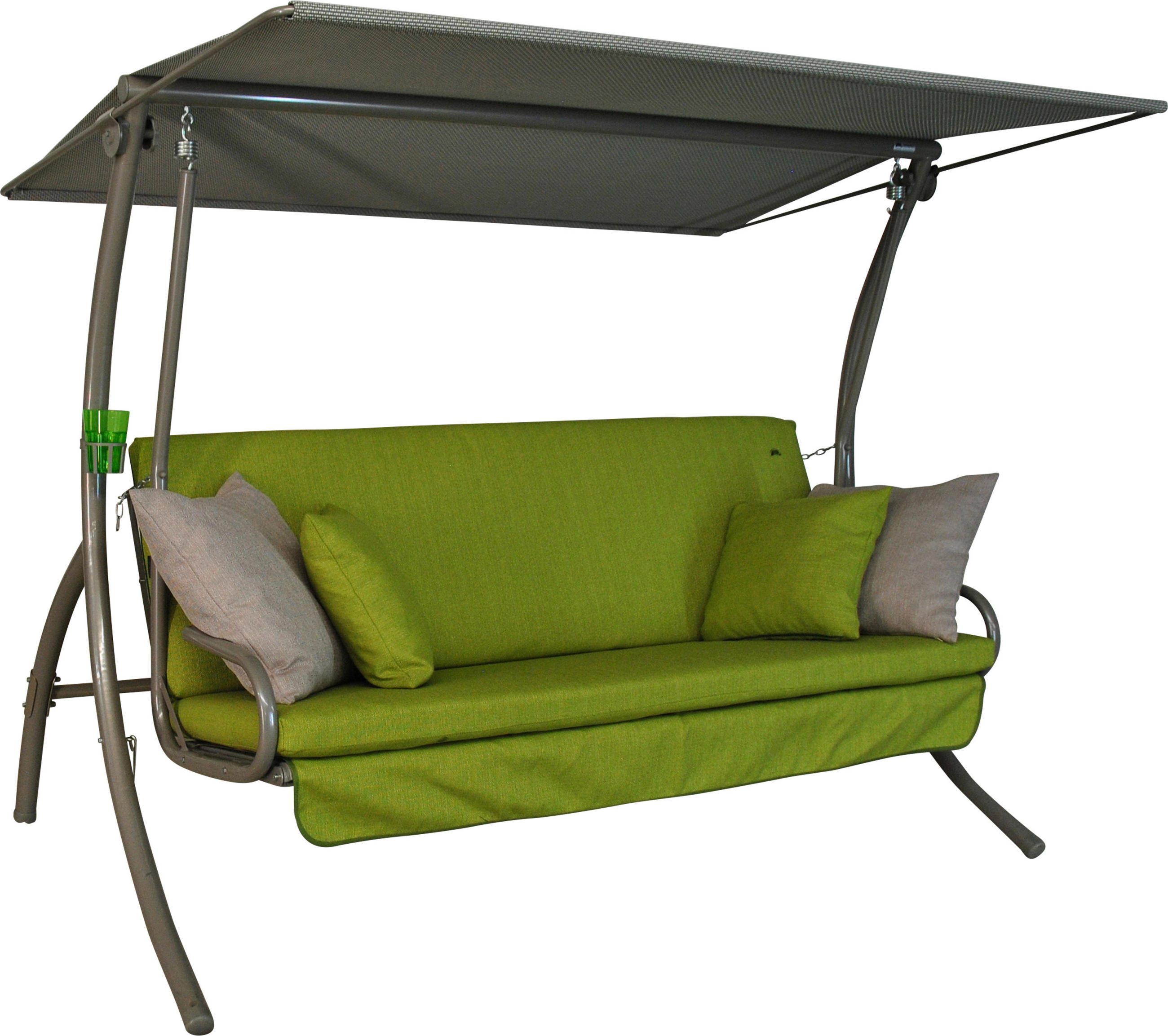 HOLLYWOODSCHAUKEL 210/160/145 cm  - Dunkelgrau/Anthrazit, Basics, Kunststoff/Textil (210/160/145cm) - Boxxx