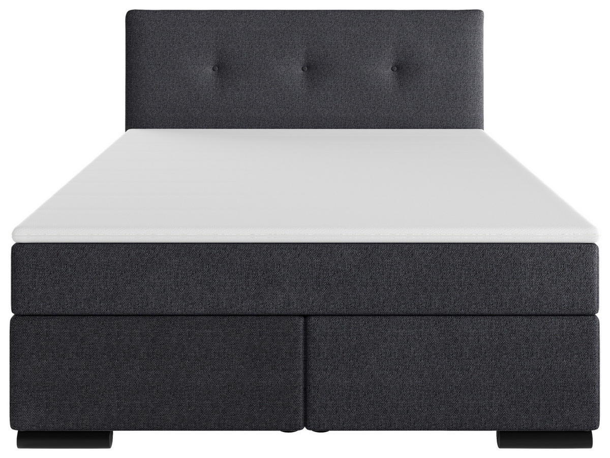 BOXSPRINGBETT 120/200 cm  in Anthrazit  - Anthrazit/Schwarz, MODERN, Karton/Holz (120/200cm) - MID.YOU