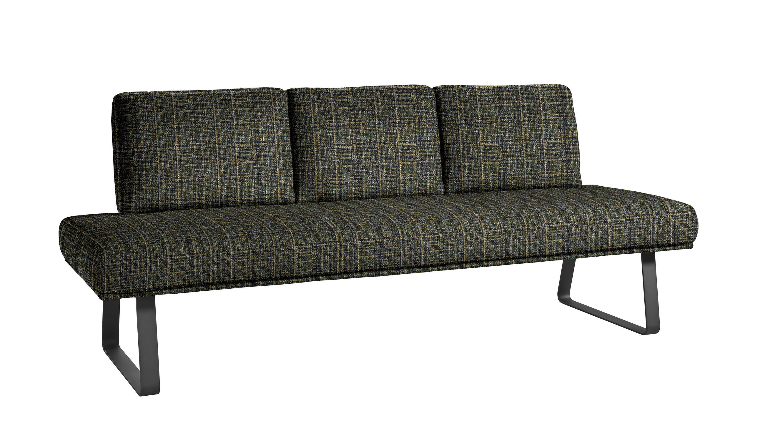SITZBANK 209/92/78 cm  in Grün, Schwarz  - Schwarz/Grün, Design, Textil/Metall (209/92/78cm) - Dieter Knoll