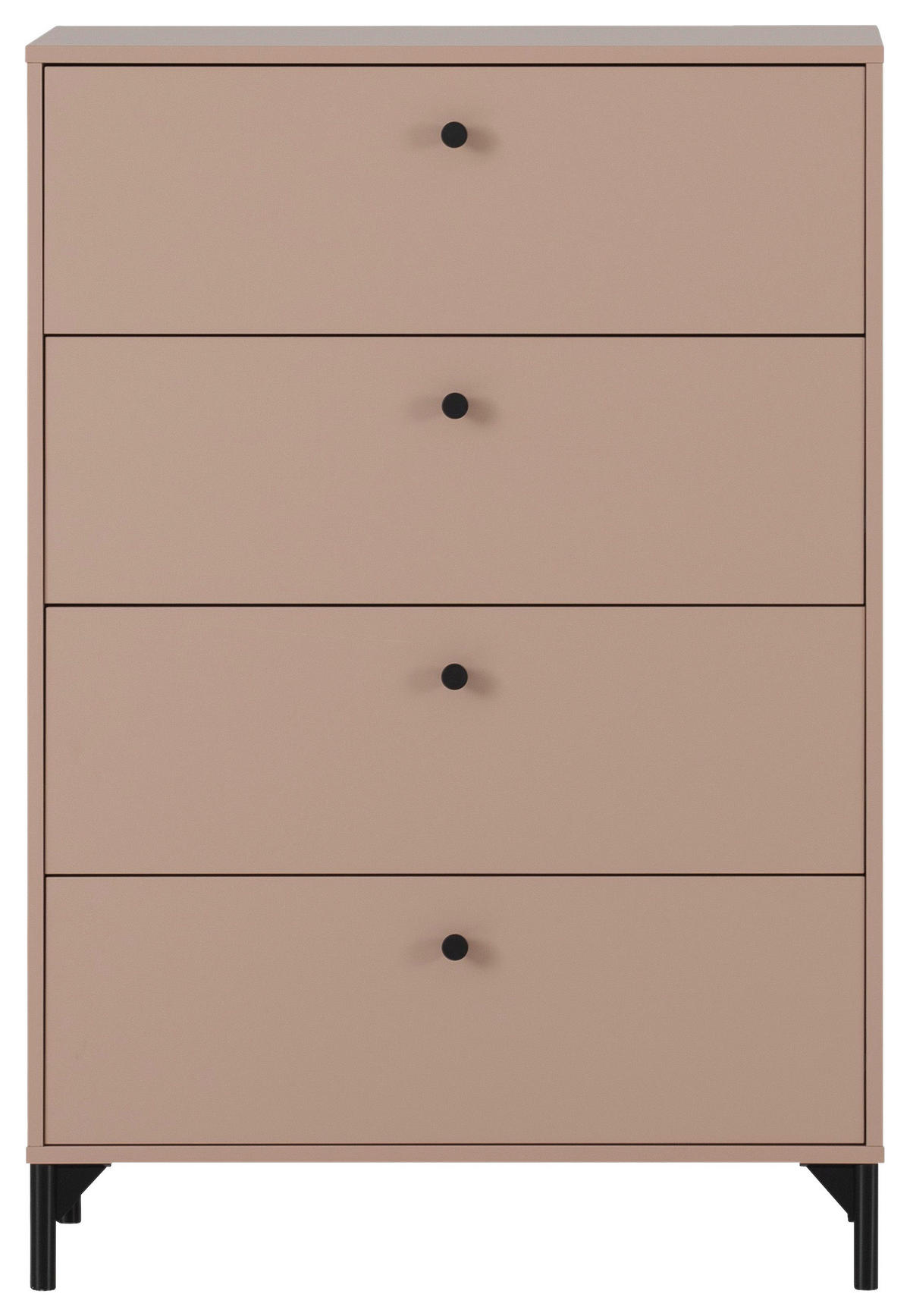 KOMMODE Smash  in 80,1/116,7/40 cm  - Schwarz/Altrosa, KONVENTIONELL, Holzwerkstoff/Kunststoff (80,1/116,7/40cm) - Stylife
