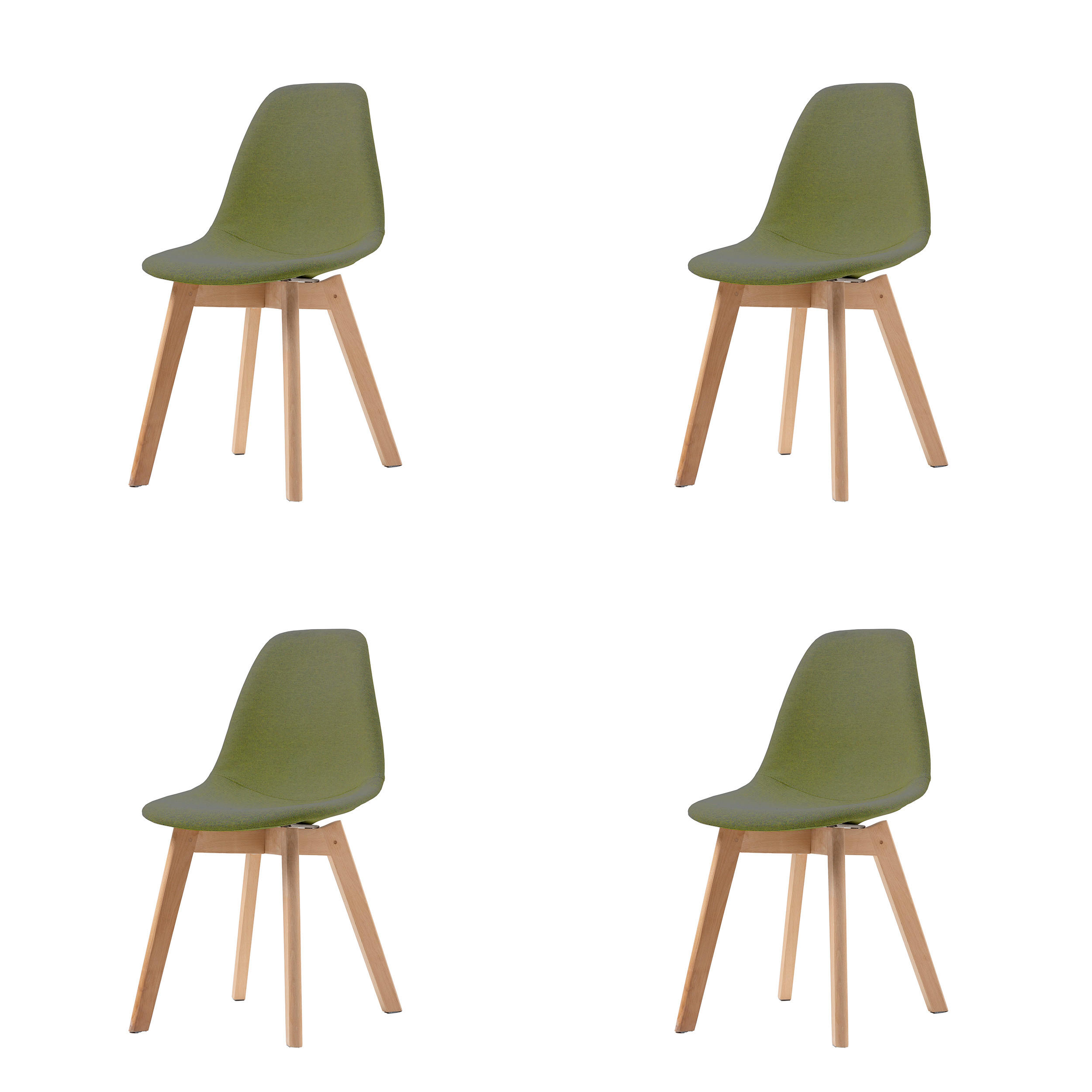 STUHL-SET 4 Stück stapelbar, UV-beständig   - Grün, MODERN, Holz/Metall (47/83/53cm) - MID.YOU