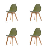 STUHL-SET 4 Stück stapelbar, UV-beständig   - Grün, MODERN, Holz/Metall (47/83/53cm) - MID.YOU