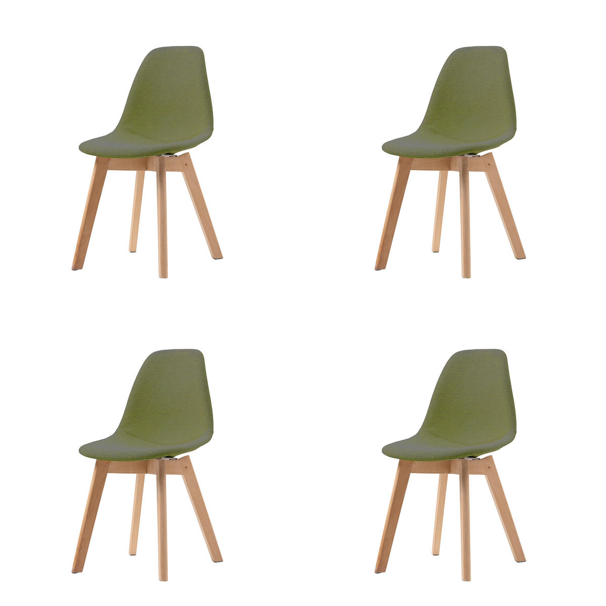 STUHL-SET 4 Stück stapelbar, UV-beständig   - Grün, MODERN, Holz/Metall (47/83/53cm) - MID.YOU