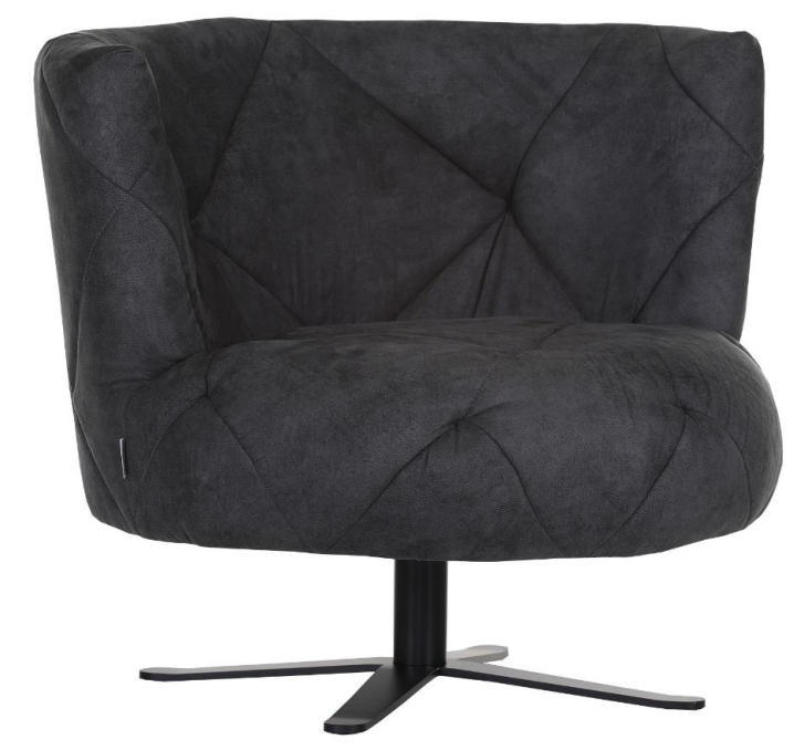 FOTELJA , antracit  - siva/crna, Dizajnerski, tekstil/metal (93/80/45/88cm) - Ambia Home