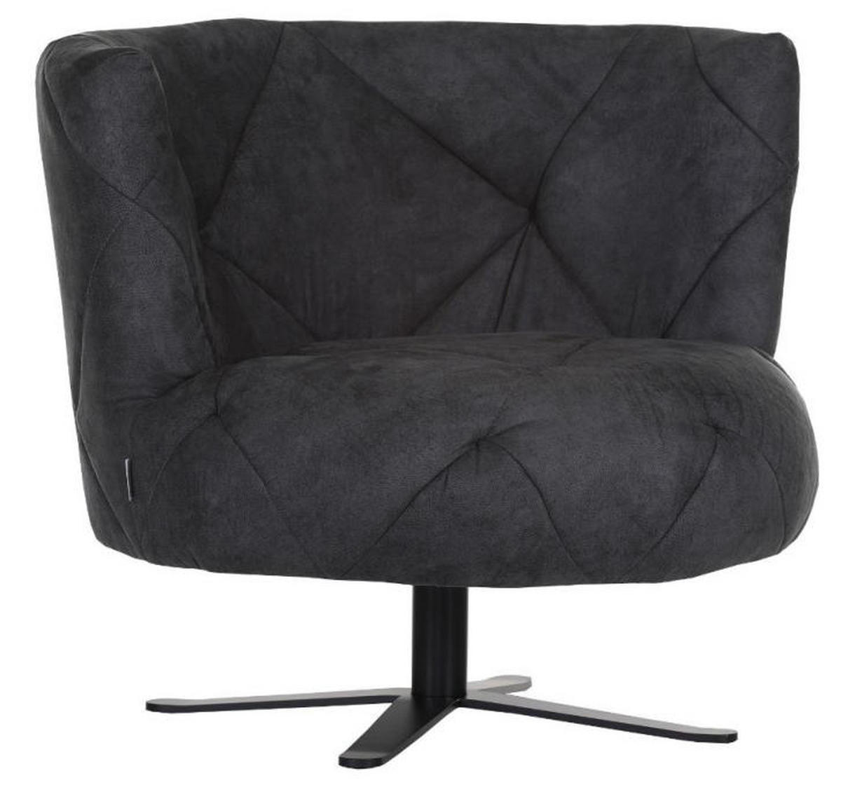 FOTELJA , antracit  - siva/crna, Dizajnerski, tekstil/metal (93/80/45/88cm) - Ambia Home