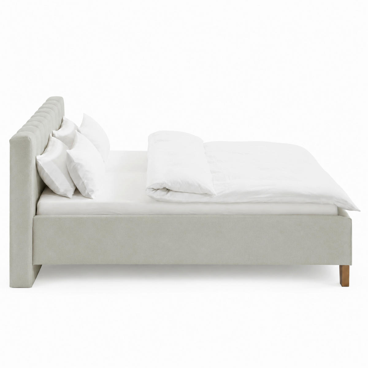 POLSTERBETT 160/200 cm,  in Grau,  - Grau, MODERN, Holz/Textil (160/200cm) - MID.YOU