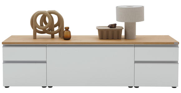 LOWBOARD  180/46/41 cm 4 Schublade(n) erweiterbar, Typenauswahl, Beimöbel erhältlich, stehend, hängend  - Eichefarben/Silberfarben, Design, Holzwerkstoff/Kunststoff (180/46/41cm) - Dieter Knoll