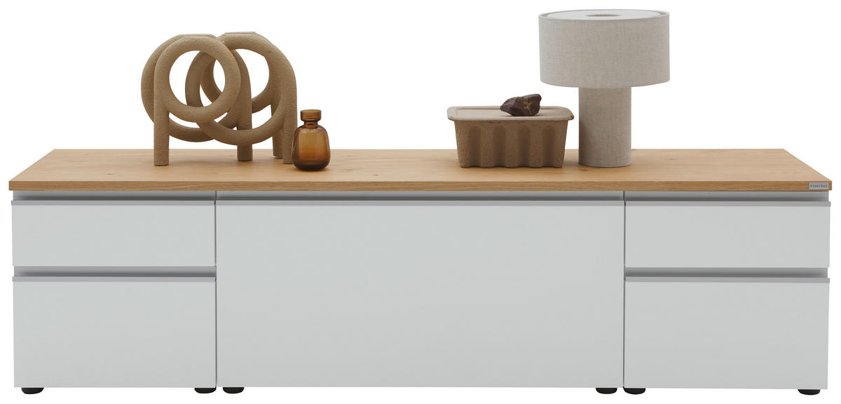 LOWBOARD  in 180/46/41 cm  - Eichefarben/Silberfarben, Design, Holzwerkstoff/Kunststoff (180/46/41cm) - Dieter Knoll