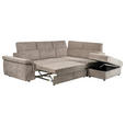 ECKSOFA Taupe Flachgewebe  - Taupe/Schwarz, KONVENTIONELL, Kunststoff/Textil (280/235cm) - Carryhome