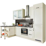 ECKKÜCHE 163/285 cm  in Magnolie  - Dunkelgrau/Magnolie, ROMANTIK / LANDHAUS, Holzwerkstoff/Metall (163/285cm) - Xora