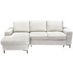 ECKSOFA Naturfarben Cord Rückenkissen, Bettkasten, Schlaffunktion, Rücken echt, Liegefläche im Originalstoff  - Schwarz/Naturfarben, KONVENTIONELL, Textil/Metall (150/240cm) - Carryhome