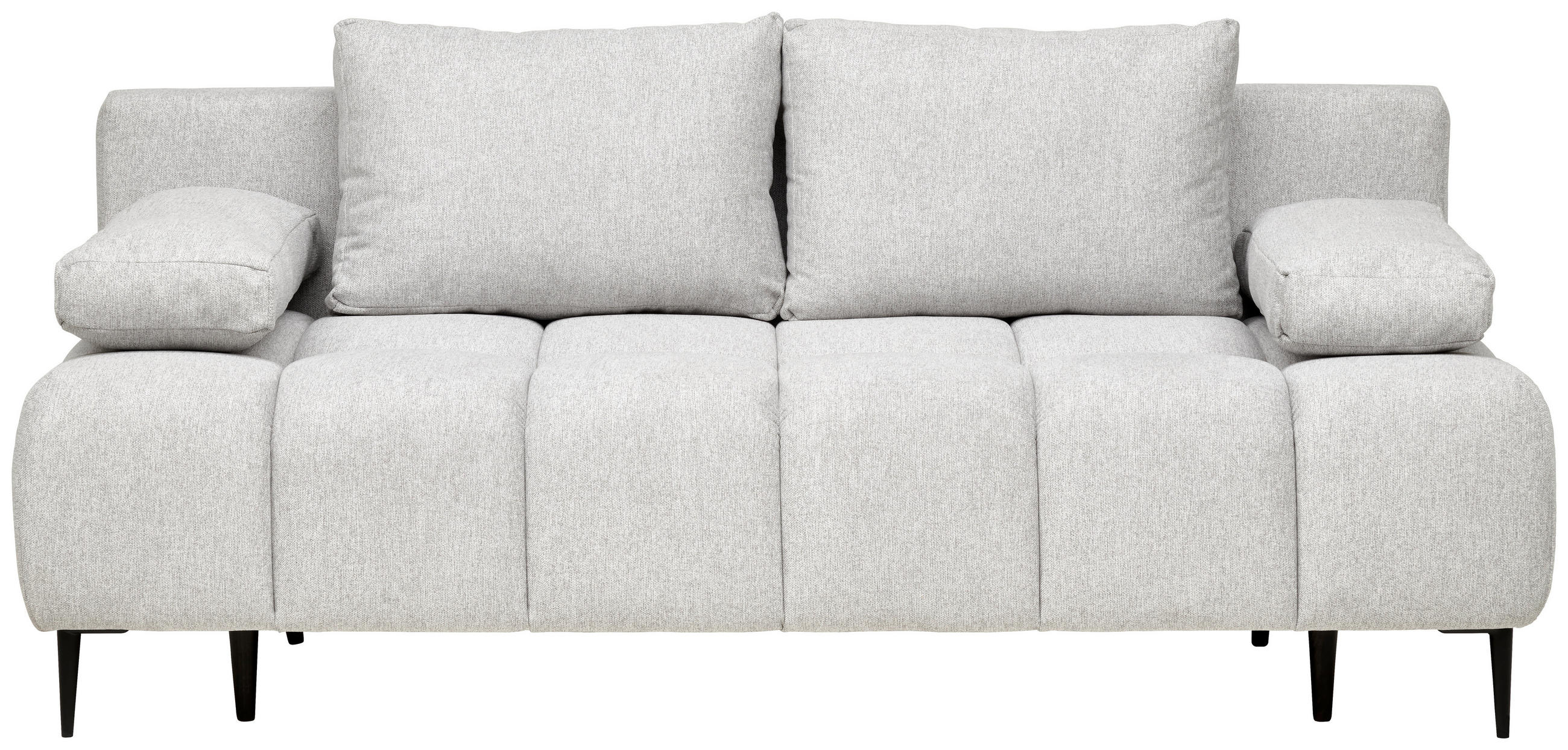 ZOFA S POSTELJNO FUNKCIJO,  siva tekstil  - črna/siva, Moderno, kovina/tekstil (204/90/95cm) - MID.YOU