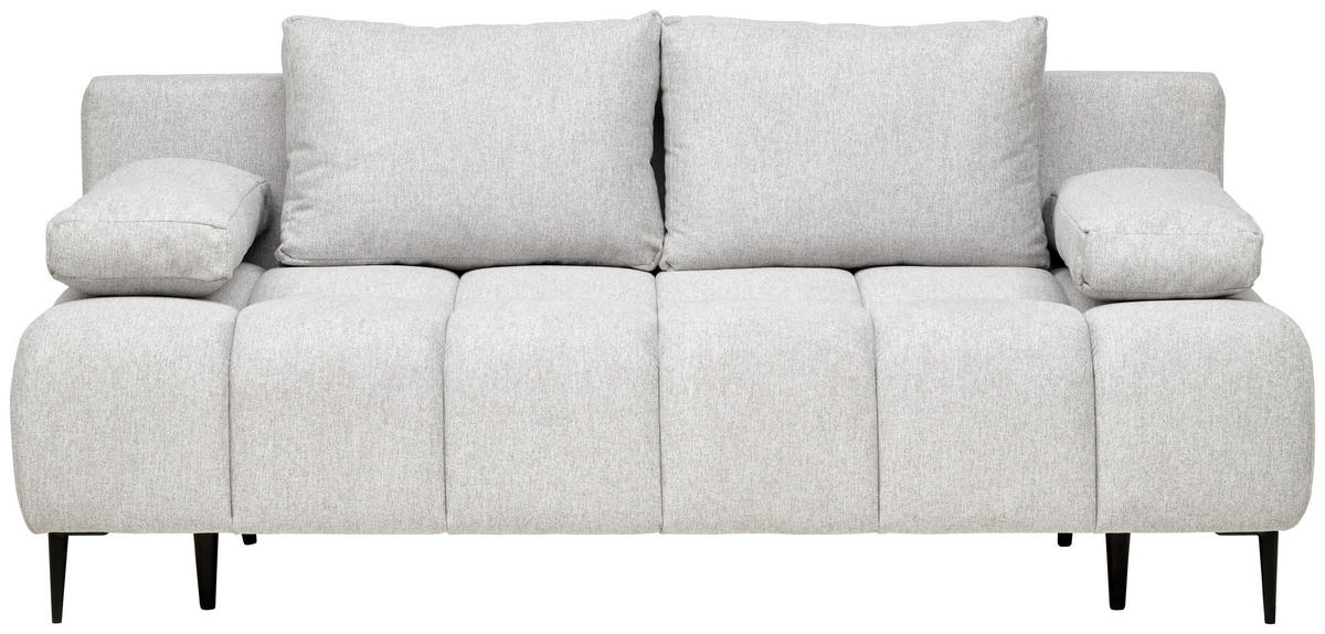 ZOFA S POSTELJNO FUNKCIJO,  siva tekstil  - črna/siva, Moderno, kovina/tekstil (204/90/95cm) - MID.YOU