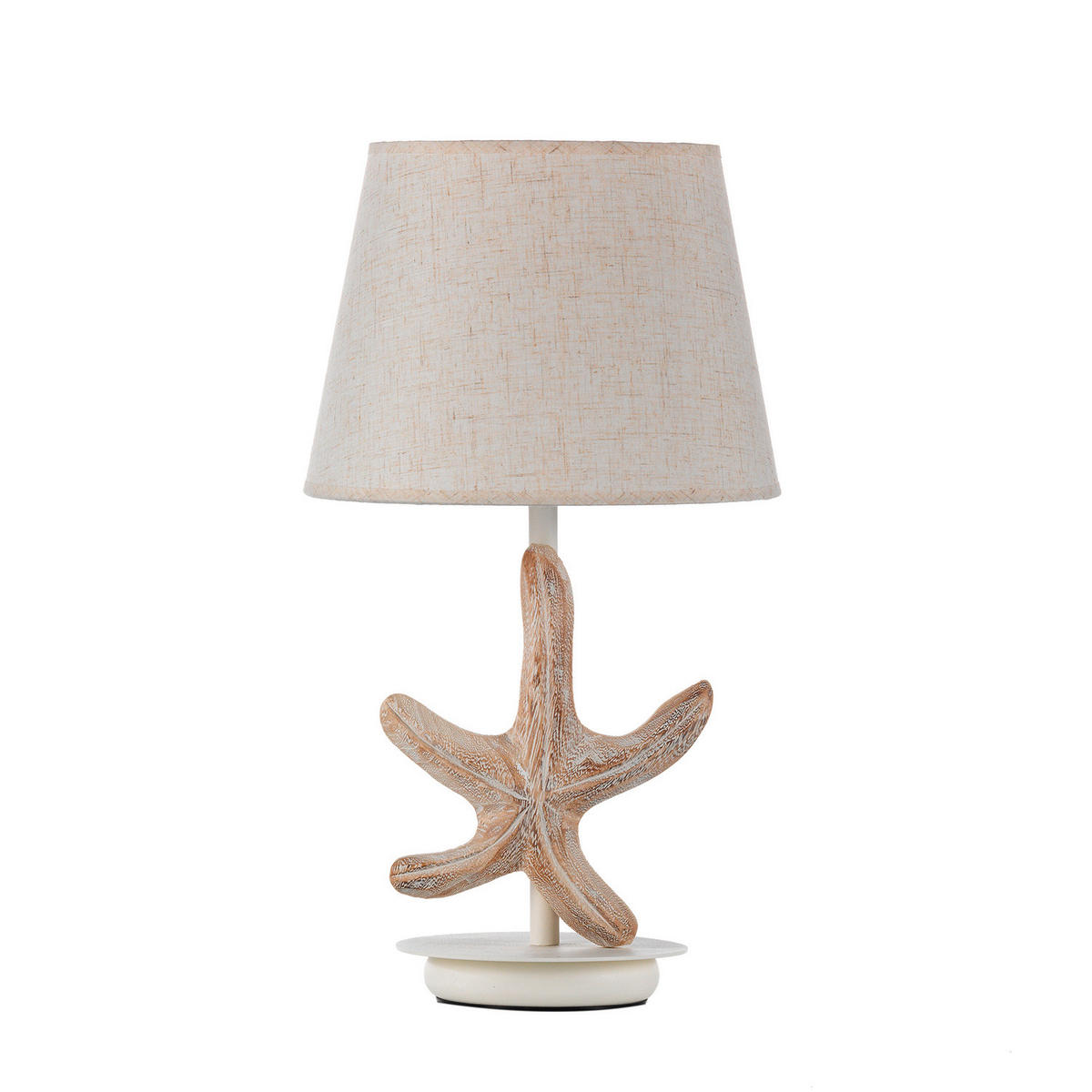 TISCHLEUCHTE 25/25/48 cm   - Perlmutt/Weiß, Natur, Kunststoff/Metall (25/25/48cm)