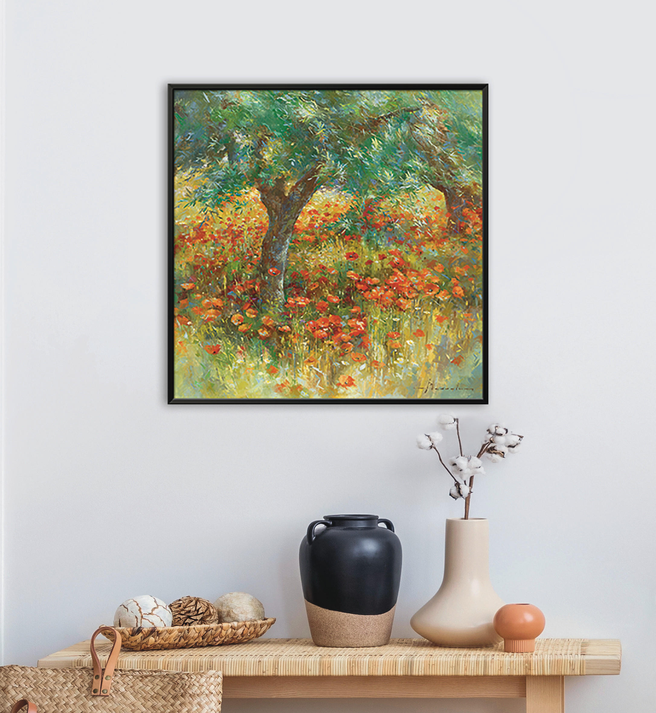 KUNSTDRUCK 50/50 cm  - Gelb/Rot, Basics, Papier (50/50cm) - Monee