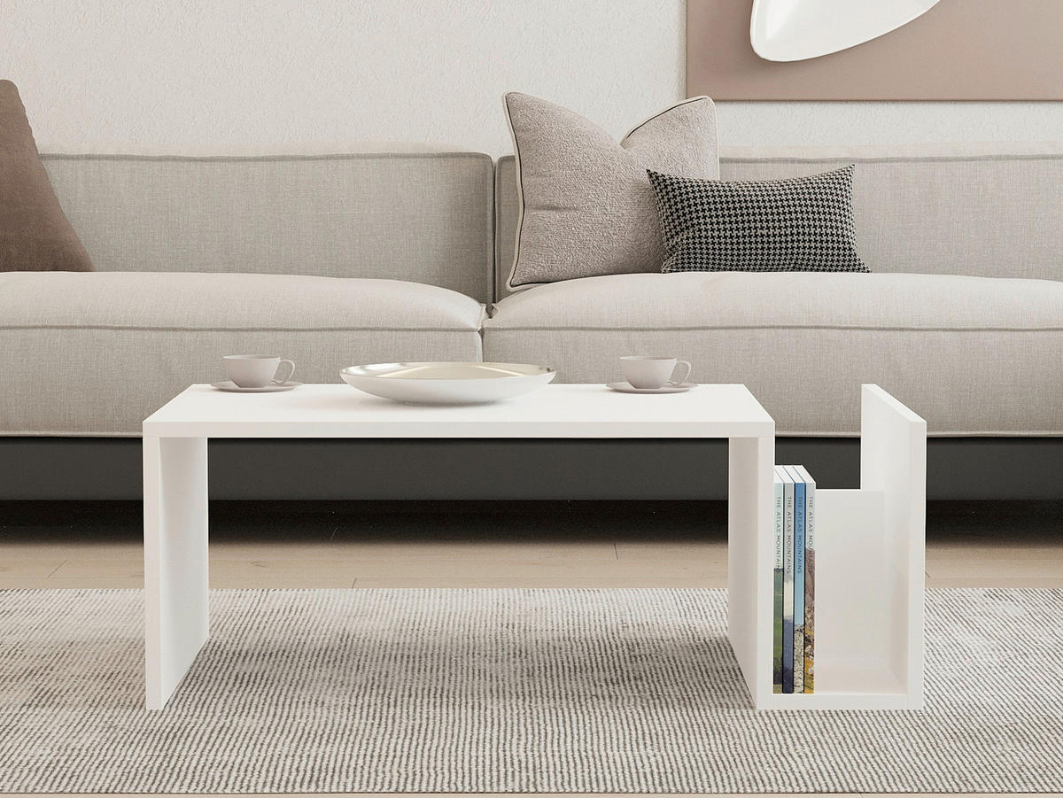 COUCHTISCH Weiß  - Weiß, MODERN, Holzwerkstoff (86,8/32,4/50cm) - MID.YOU