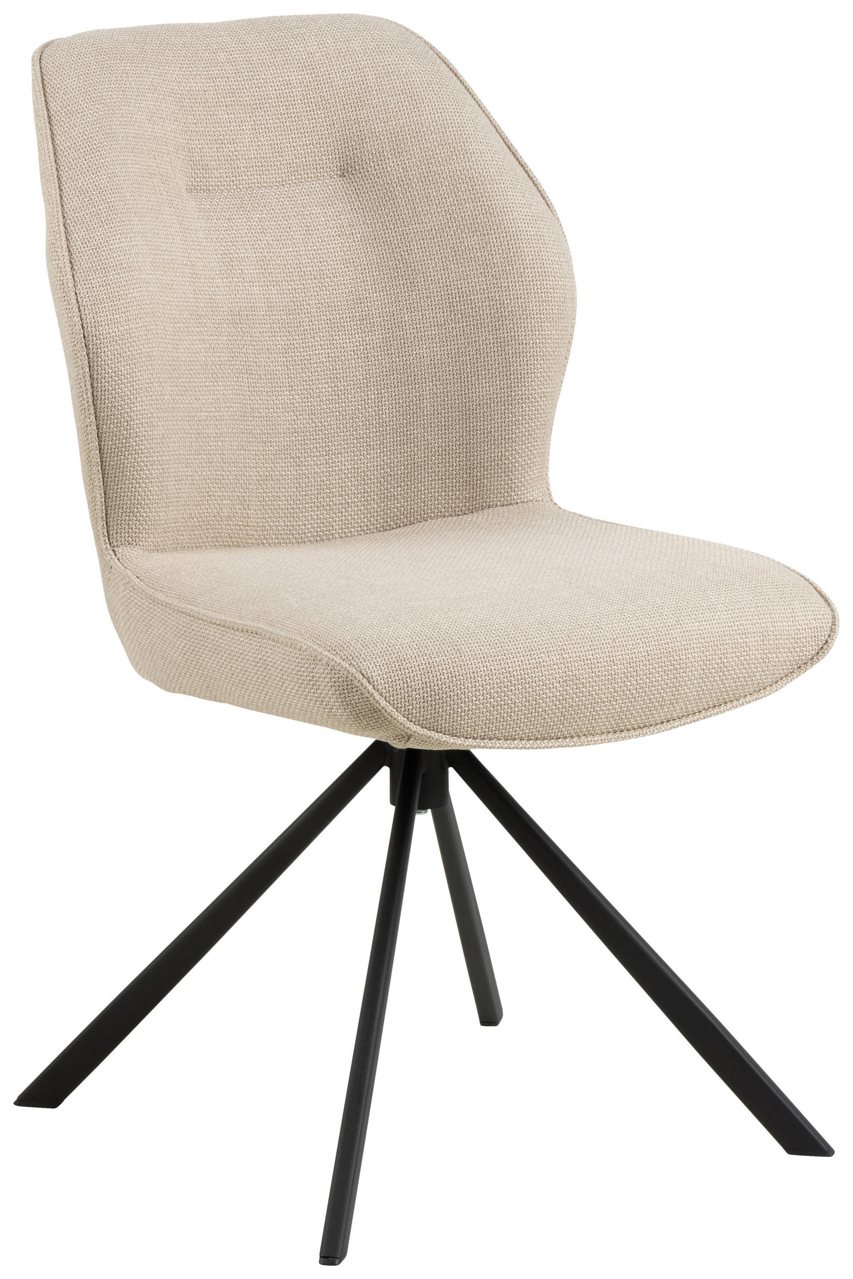 STUHL Webstoff Beige  - Beige/Schwarz, Design, Textil/Metall (51/90/62cm) - MID.YOU