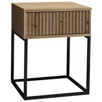 NACHTSCHRANK 40/52/38,5 cm  - Schwarz/Eiche Artisan, MODERN, Holzwerkstoff/Metall (40/52/38,5cm) - Livetastic