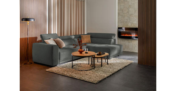 ECKSOFA in Struktur Grau 284/205 cm - Schwarz/Grau, Design, Kunststoff/Textil (284/205cm) - Xora