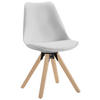 ŽIDLE, bílá, barvy dubu - bílá/barvy dubu, Design, kov/dřevo (48/82/56cm) - Carryhome