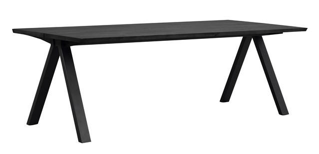 MATBORD in trä 220/100/75 cm - svart, Design, metall/trä (220/100/75cm) - Rowico