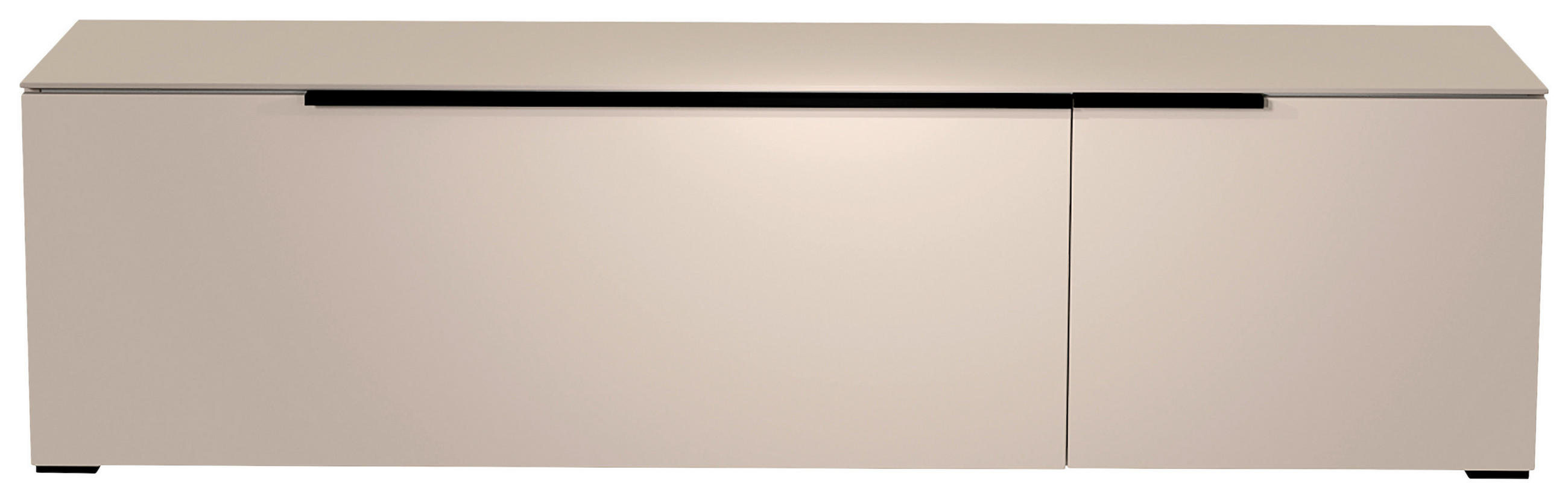LOWBOARD in 160/43/45 cm - Sandfarben/Schwarz, Design, Glas/Holzwerkstoff (160/43/45cm) - Moderano