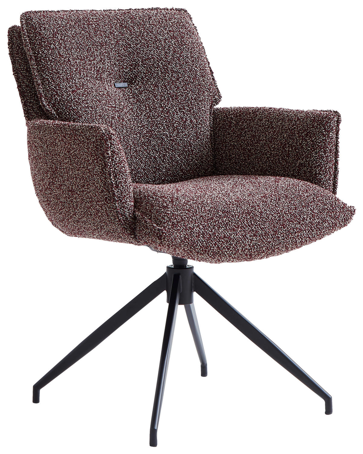 ARMLEHNSTUHL  in Eisen Webstoff  - Bordeaux/Schwarz, Design, Textil/Metall (66/89/69cm) - Novel