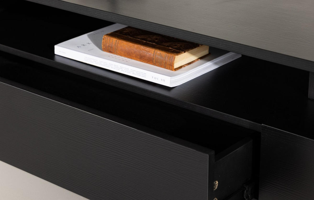 TV-BÄNK 160/40/40 cm  - svart, Design, metall/trämaterial (160/40/40cm) - Best Price