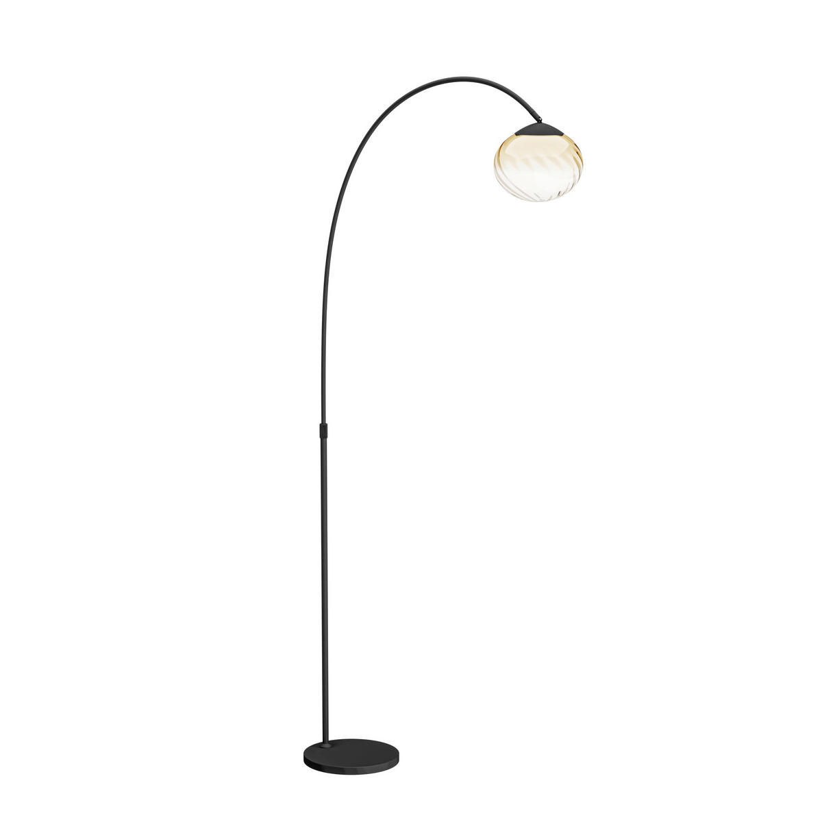 LED-STEHLEUCHTE - Senfgelb/Schwarz, Basics, Glas/Metall (92/24/160cm) - Eglo