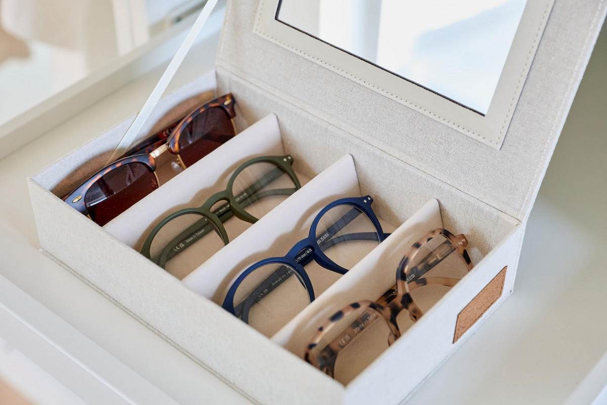 BRILLENBOX - Beige, Basics, Karton/Textil (24/16/6cm) - Store It