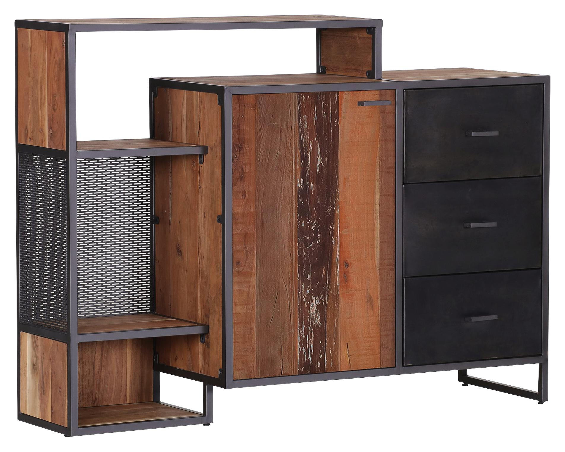 Highboard Aus Holz Und Metall Mit Regal Kaufen