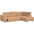 ECKSOFA Rostfarben Struktur  - Rostfarben/Schwarz, Design, Kunststoff/Textil (284/205cm) - Xora