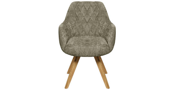 ARMLEHNSTUHL in Holz, Textil Grün  - Naturfarben/Grün, KONVENTIONELL, Holz/Textil (61/64/58cm) - Linea Natura