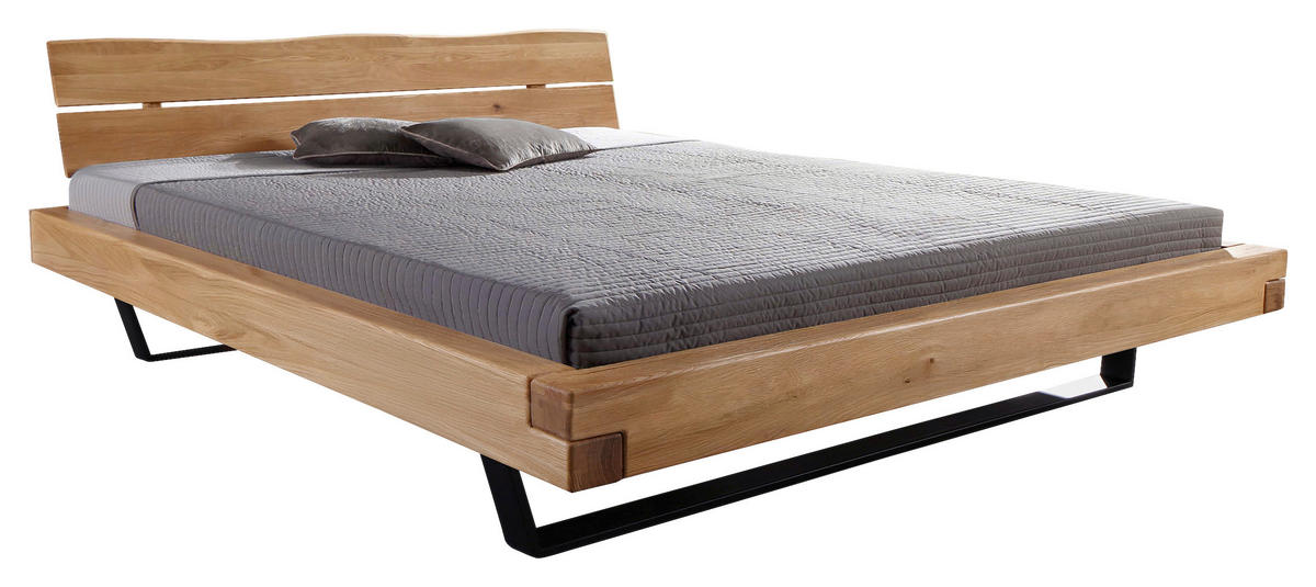 BALKENBETT 200/200 cm,  in Wildeiche,  - Wildeiche/Schwarz, MODERN, Holz/Metall (200/200cm) - Livetastic