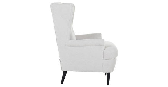 OHRENSESSEL Flachgewebe Weiß - Dunkelbraun/Weiß, Design, Holz/Textil (72/104/85cm) - Carryhome