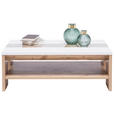 COUCHTISCH in Glas, Holzwerkstoff 110/65/40 cm  - Eichefarben/Weiß, KONVENTIONELL, Glas/Holzwerkstoff (110/65/40cm) - Hom`in