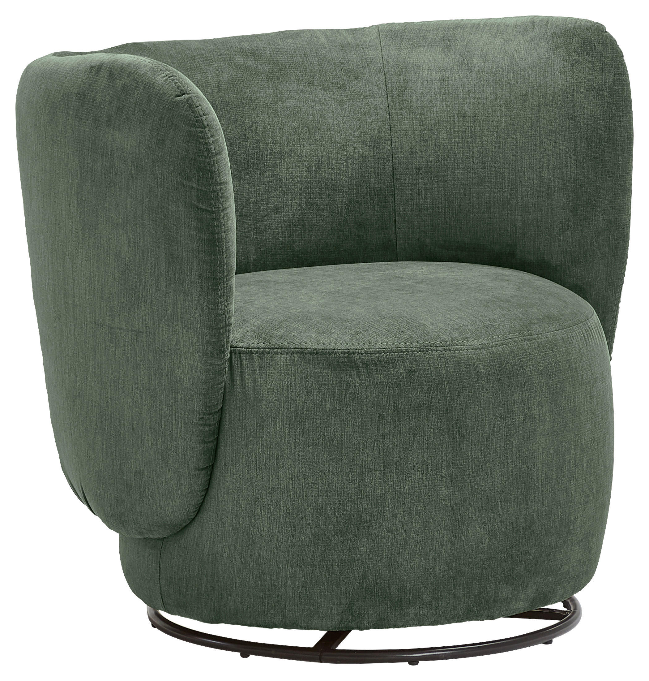 SESSEL in Flachgewebe Dunkelgrün  - Dunkelgrün/Edelstahlfarben, Design, Textil/Metall (92/80/84cm) - Livetastic
